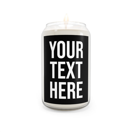 PERSONALIZED TEXT LABEL LARGE GLASS BLACK + WHITE