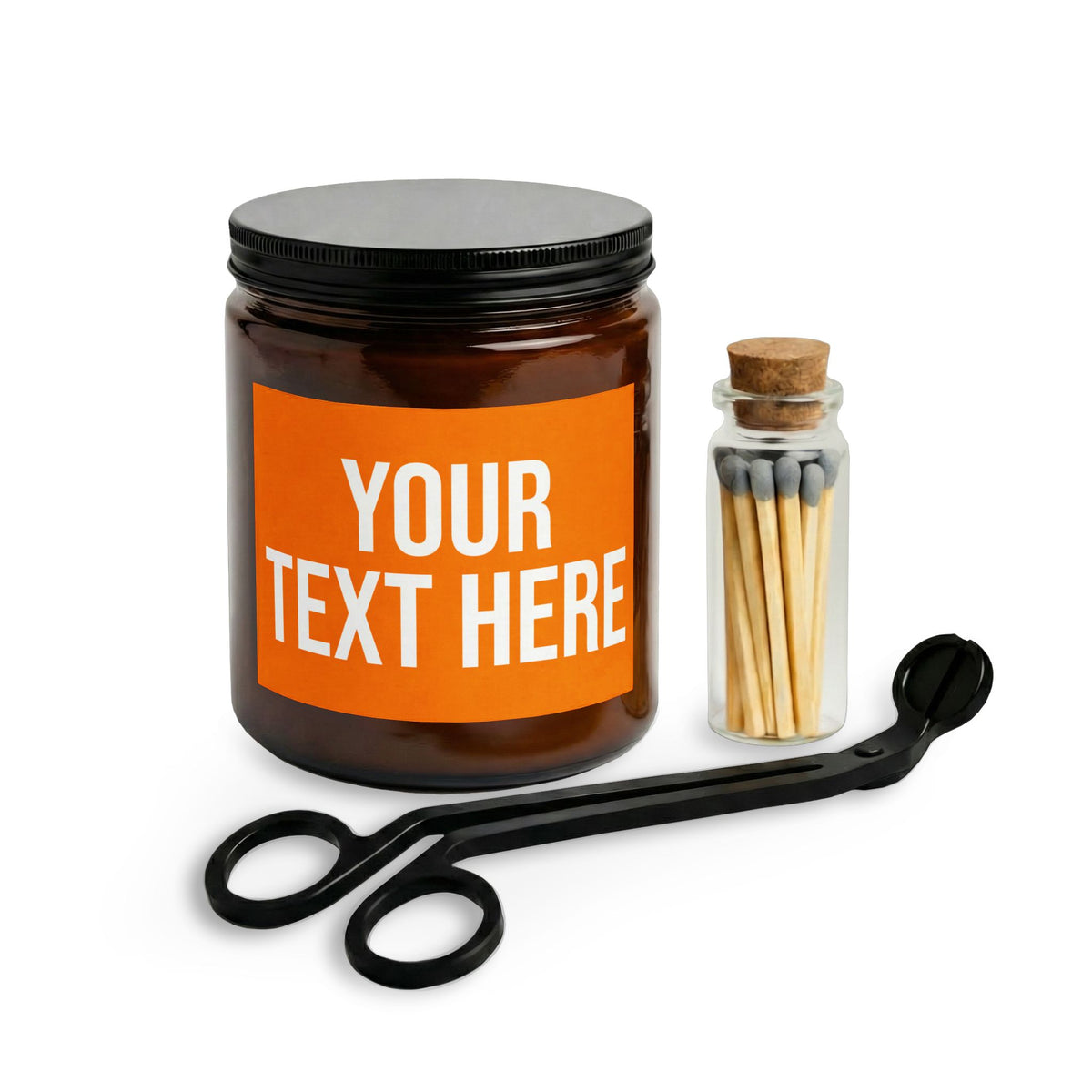 PERSONALIZED TEXT LABEL GIFT SET ORANGE + WHITE