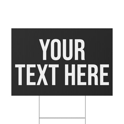 PERSONALIZED TEXT YARD SIGN BLACK + WHITE