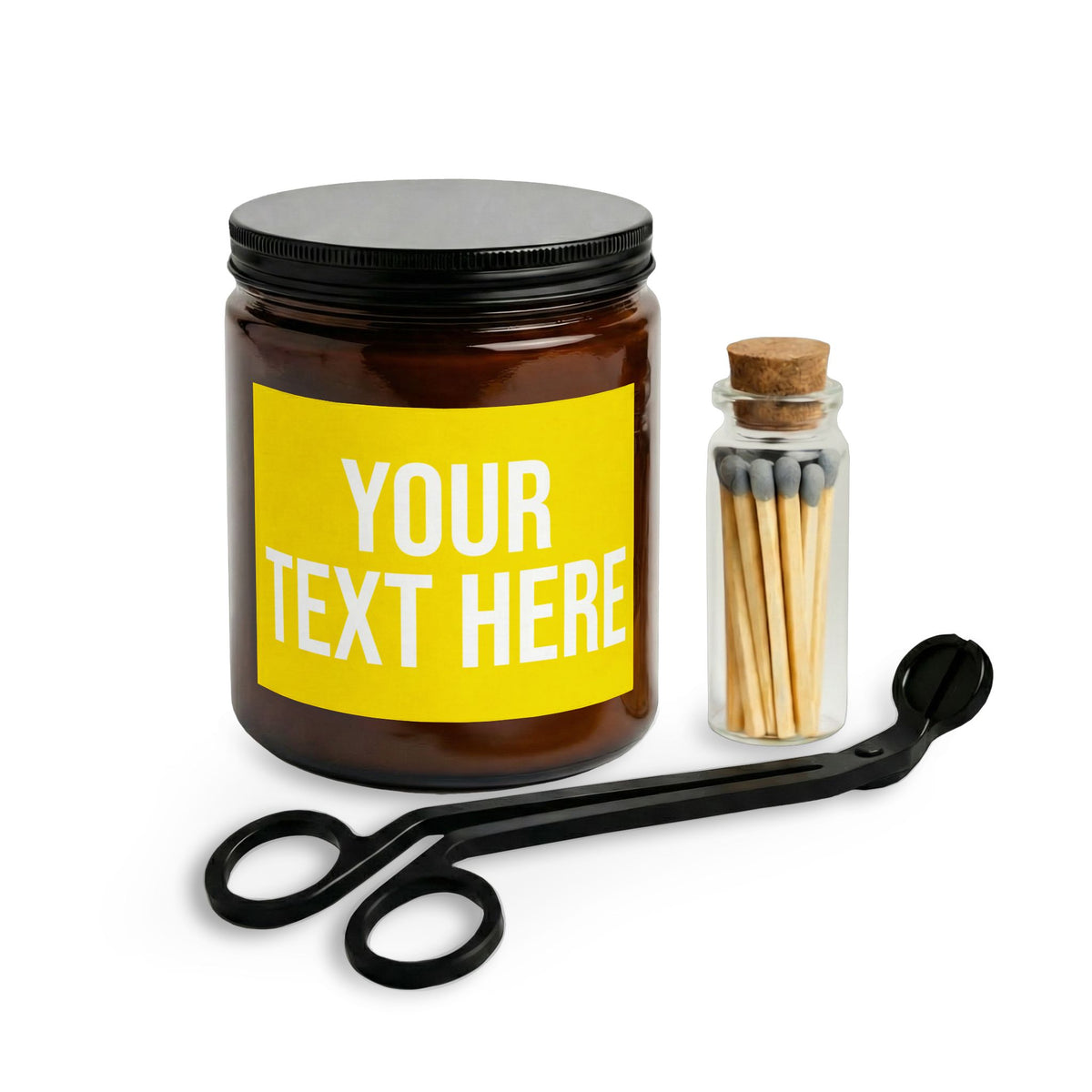PERSONALIZED TEXT LABEL GIFT SET YELLOW + WHITE