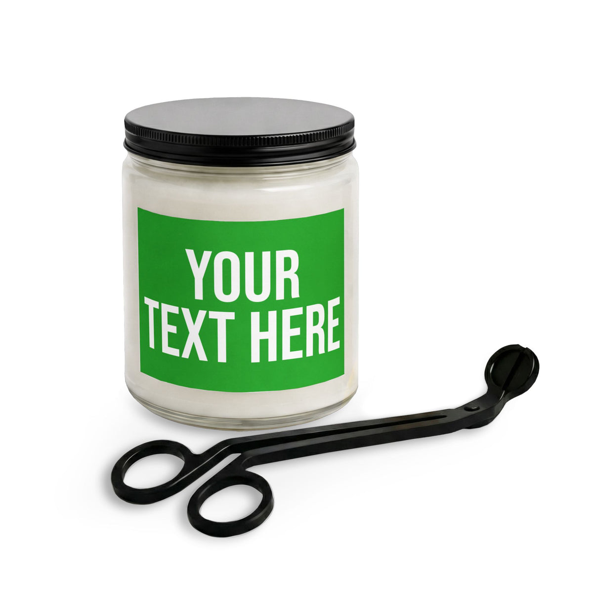 PERSONALIZED TEXT LABEL GIFT SET 4 OZ/9 OZ CLEAR/AMBER GREEN + WHITE