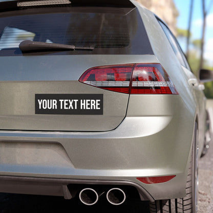 PERSONALIZED TEXT CAR MAGNET BLACK + WHITE