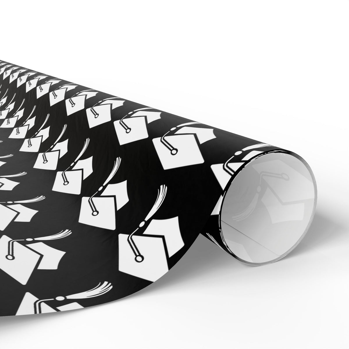 GRADUATION CAP WRAPPING PAPER BLACK + WHITE
