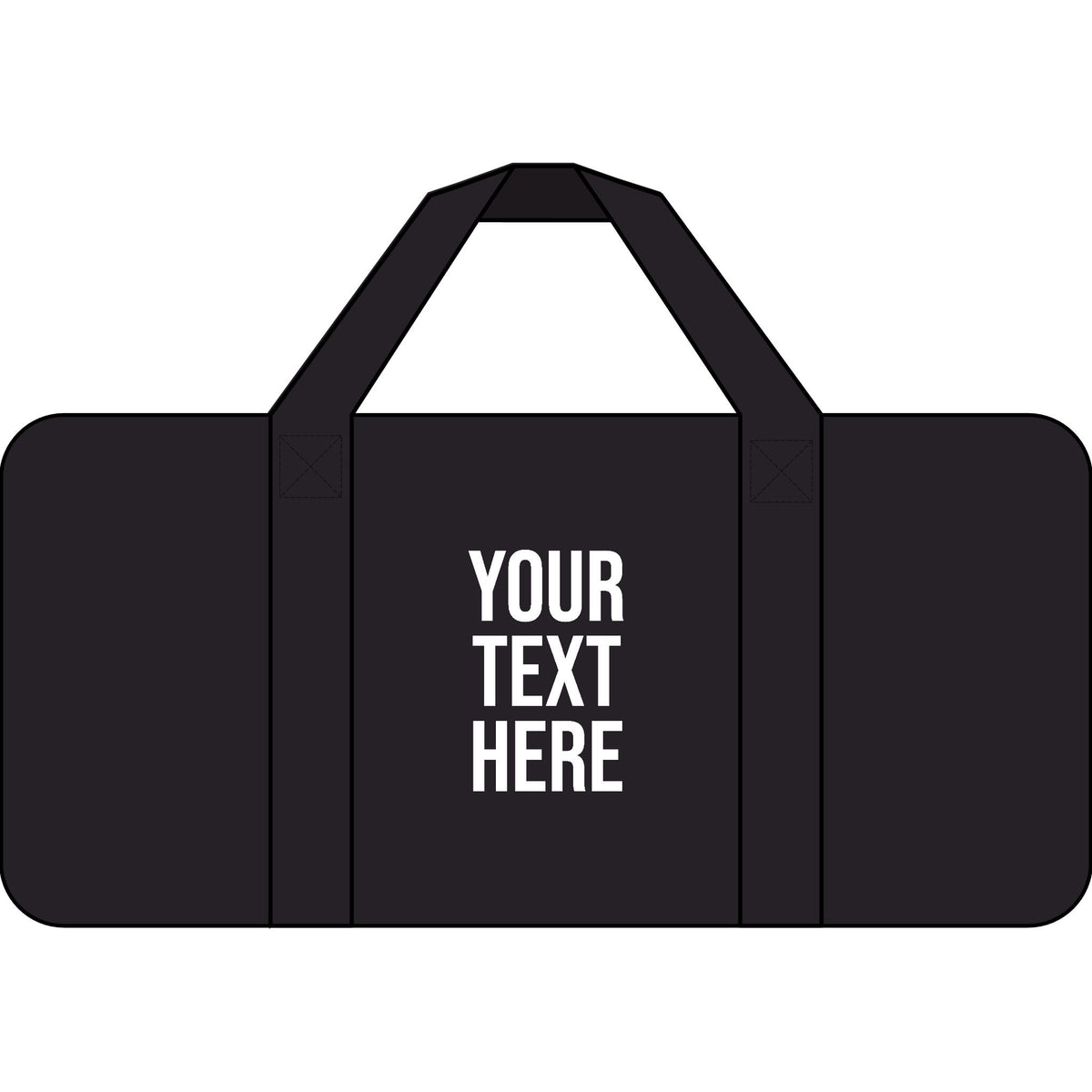 PERSONALIZED TEXT EMROIDERED TRIPPER DUFFEL BAG