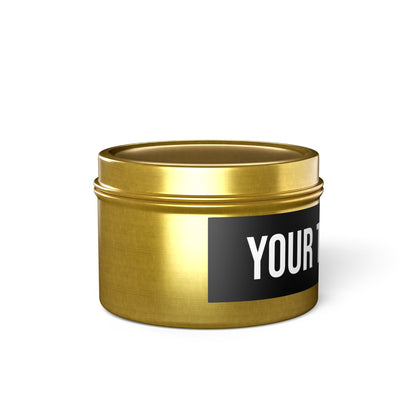 PERSONALIZED TEXT LABEL TIN BLACK + WHITE