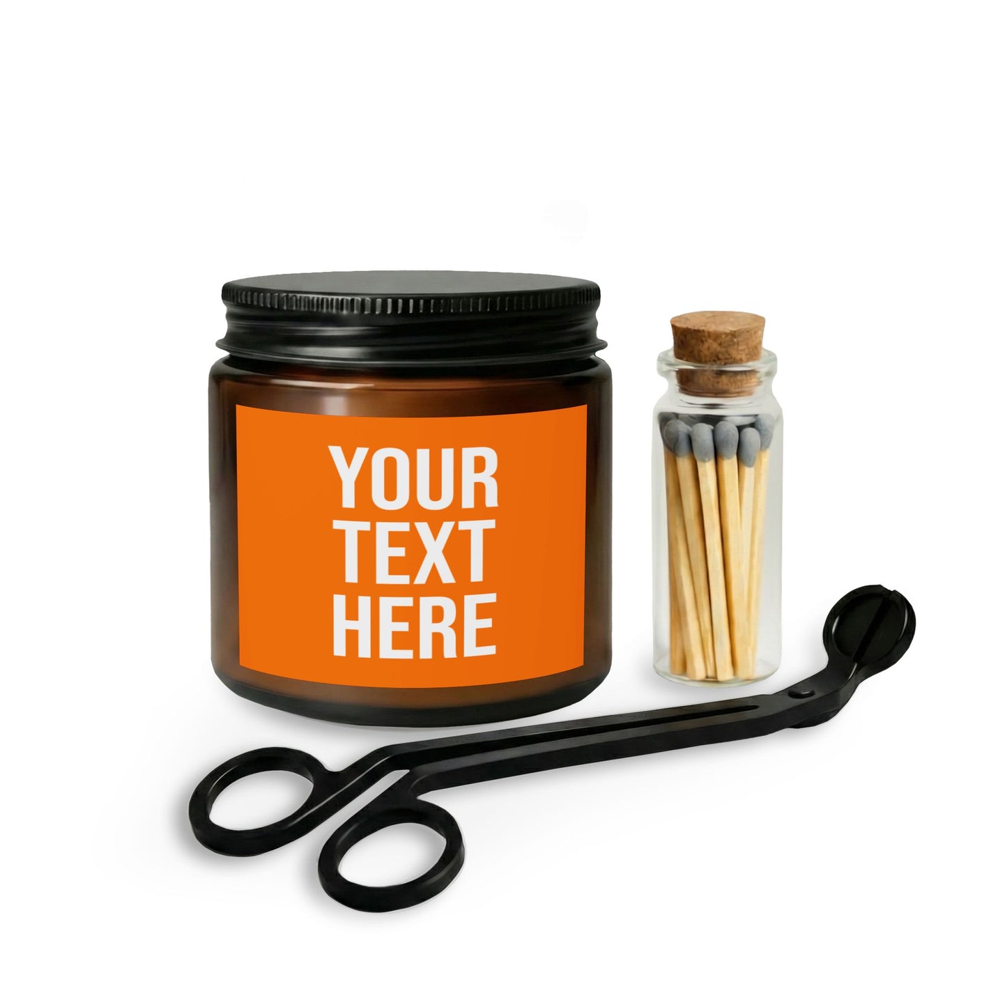 PERSONALIZED TEXT LABEL GIFT SET ORANGE + WHITE