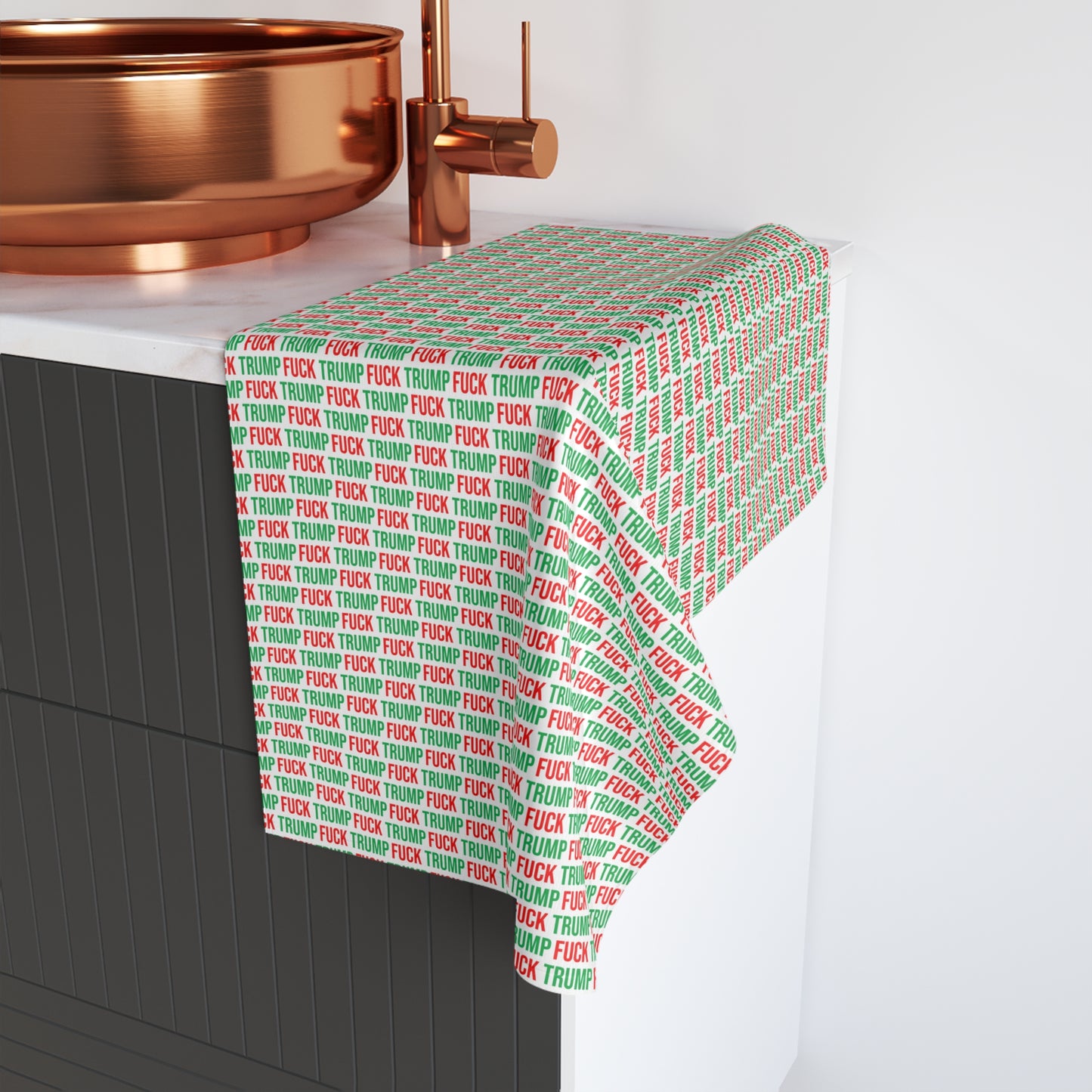 FUCK TRUMP HAND TOWEL RED + GREEN