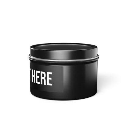 PERSONALIZED TEXT LABEL TIN BLACK + WHITE