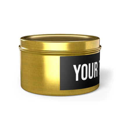 PERSONALIZED TEXT LABEL TIN BLACK + WHITE