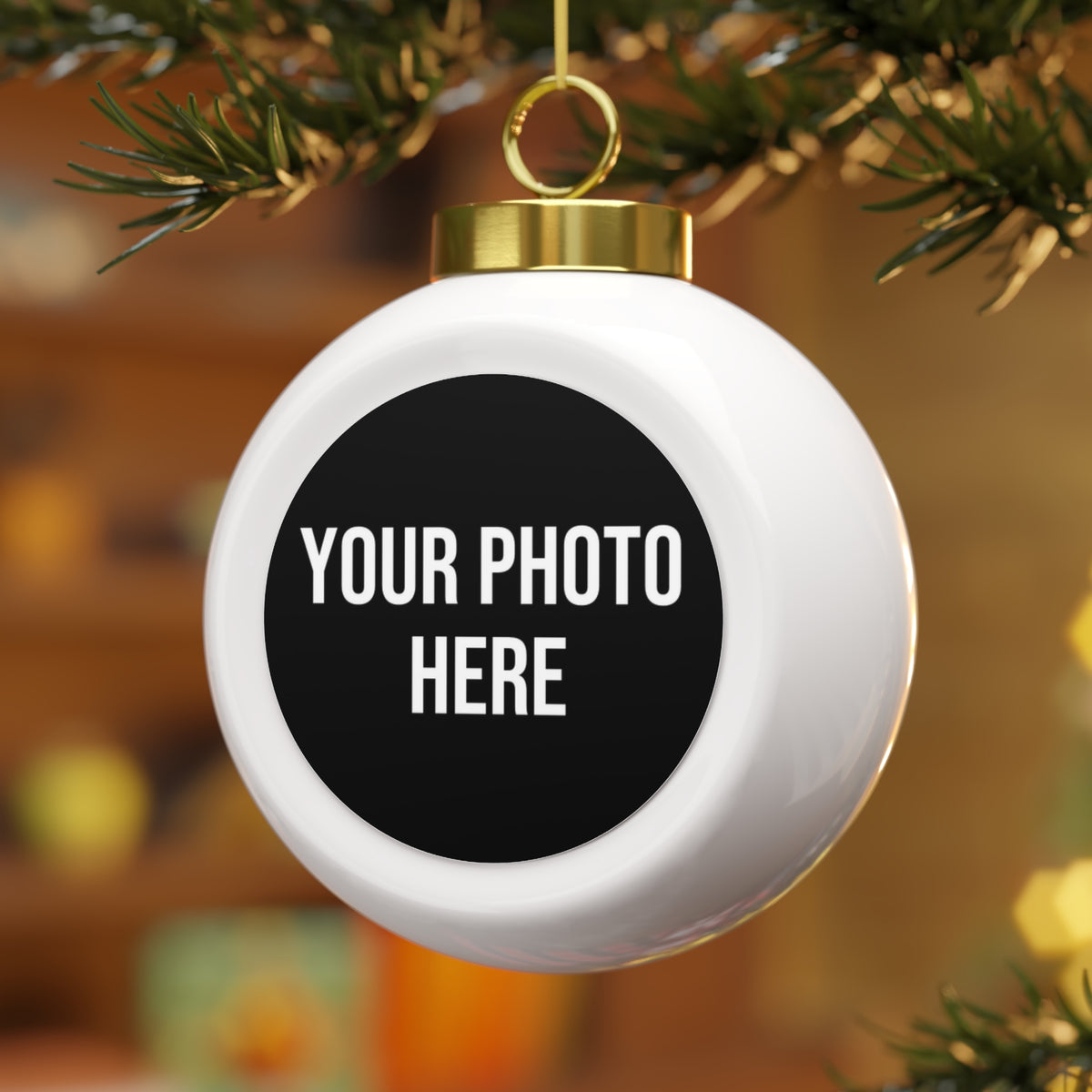 PERSONALIZED PHOTO CERAMIC BALL ORNAMENT