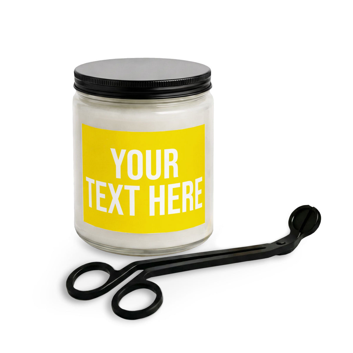 PERSONALIZED TEXT LABEL GIFT SET 4 OZ/9 OZ CLEAR/AMBER YELLOW + WHITE