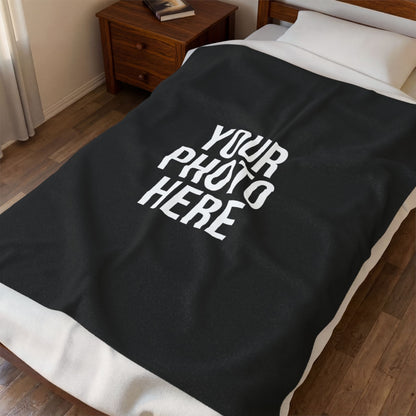 PERSONALIZED PHOTO VELVETEEN PLUSH BLANKET