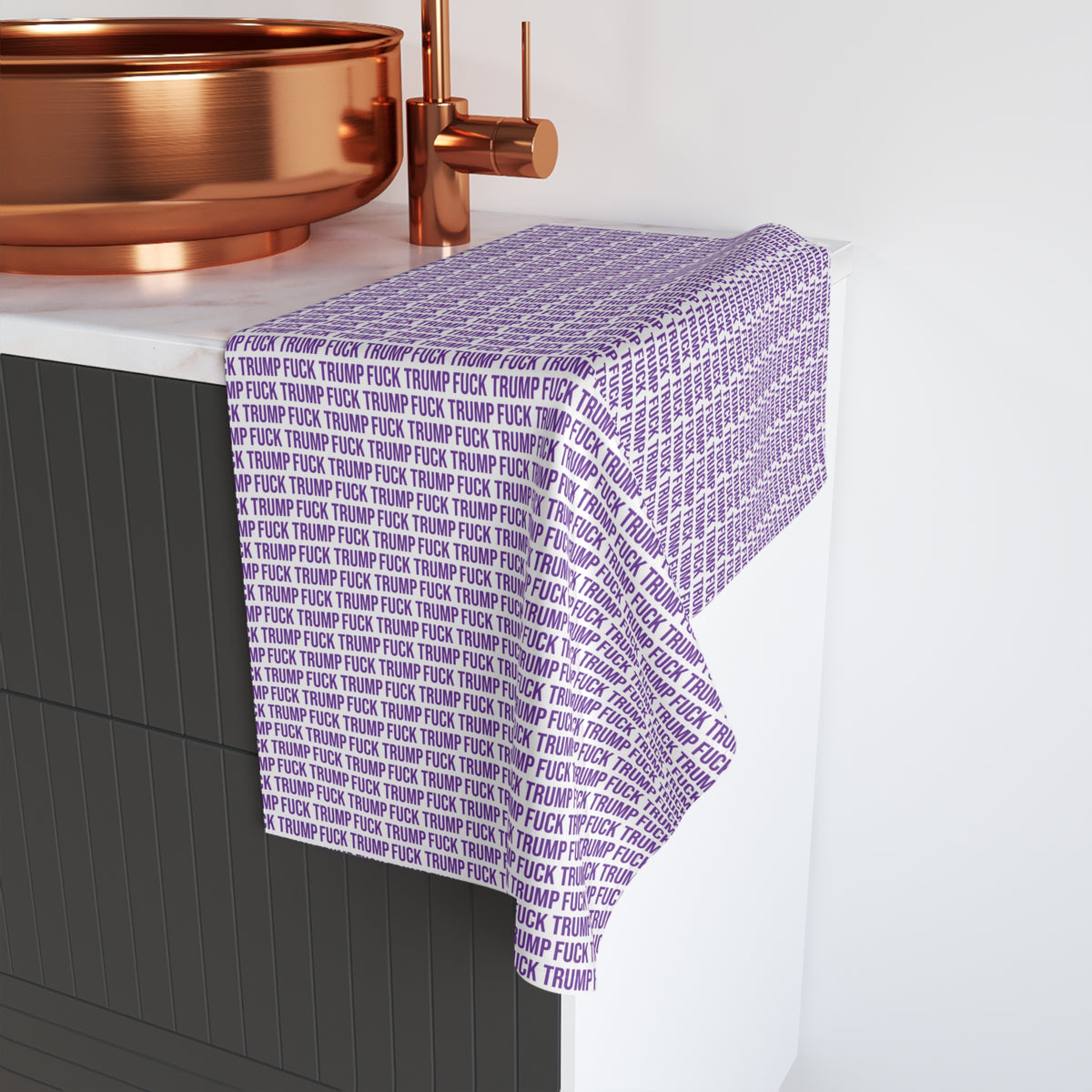 FUCK TRUMP HAND TOWEL PURPLE