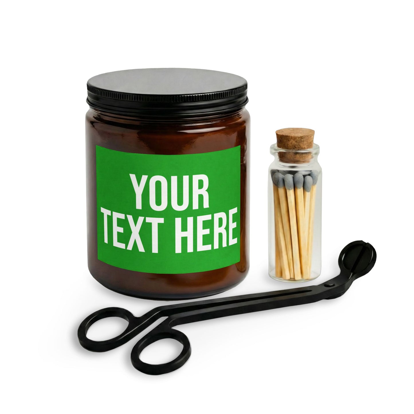 PERSONALIZED TEXT LABEL GIFT SET GREEN + WHITE